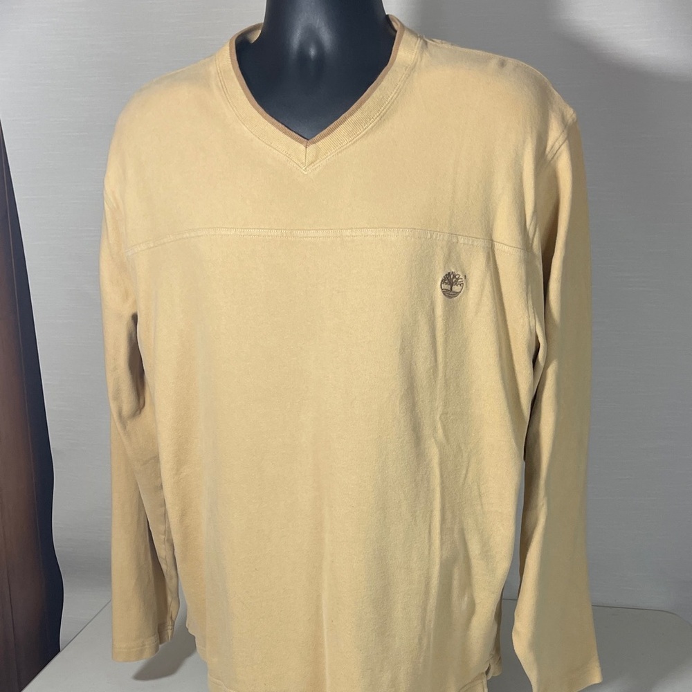 Timberland Men's Beige V-Neck Sweater